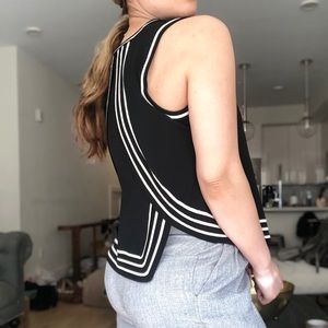 Kendall & Kylie Black & White Striped Top